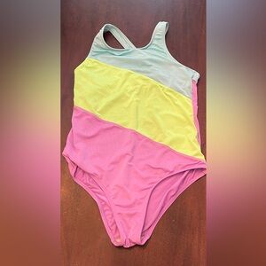 Lands End Girls Colorblock Swimsuit!